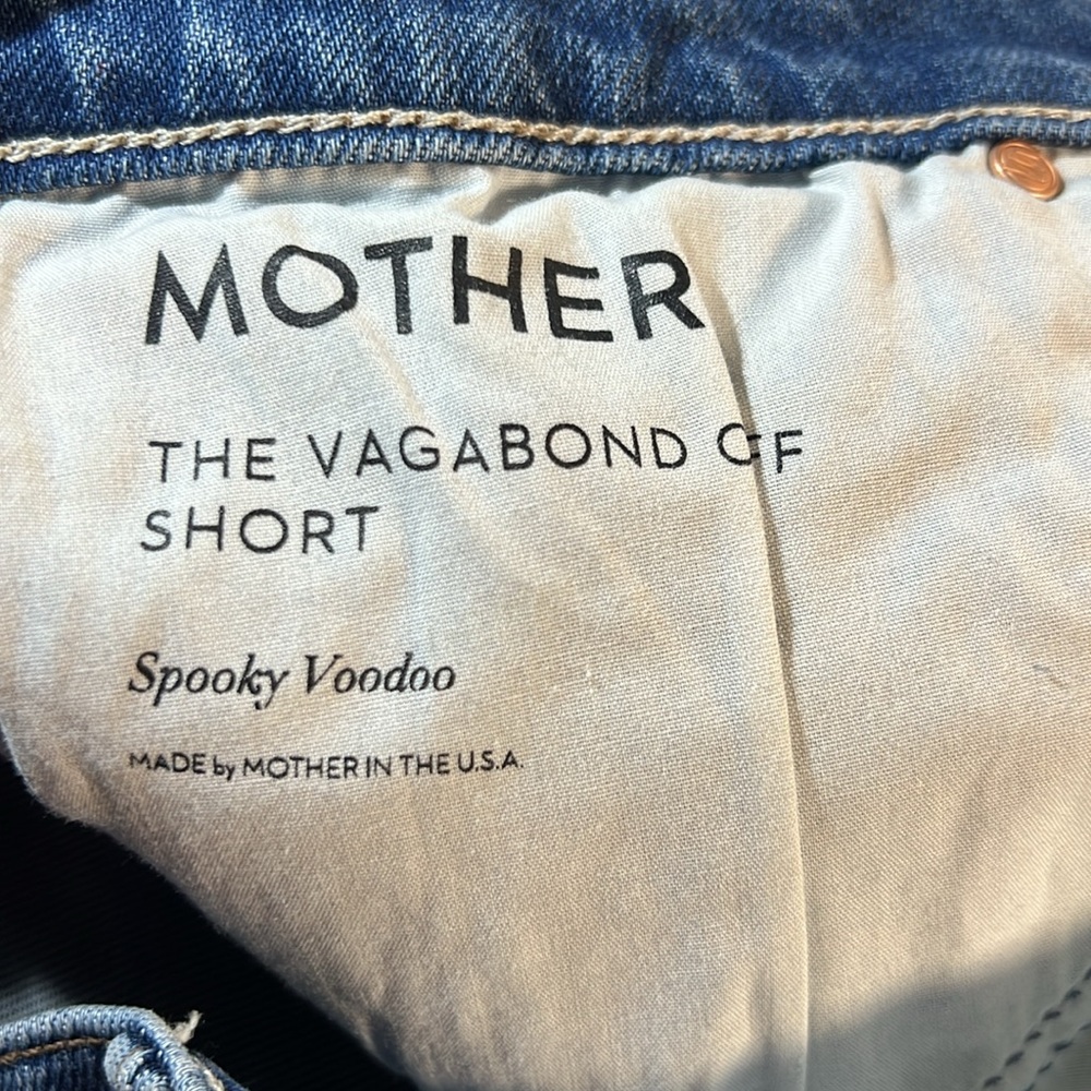 NWOT Mother The Vagabond Cuffed Fray Short Spooky Voodoo Wash Painted 27 - Picture 5 of 14
